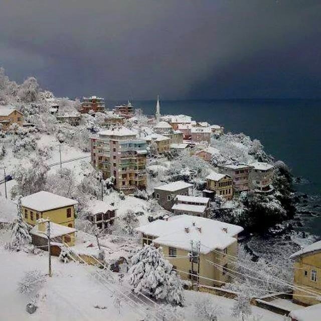 Araklı'da kar manzaraları