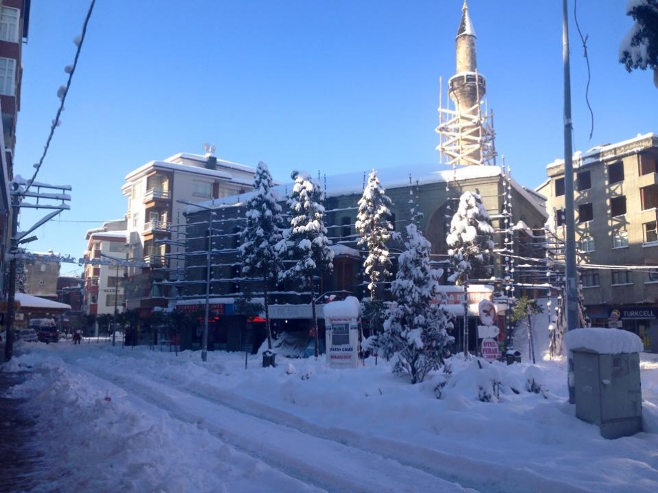 Araklı'da kar manzaraları