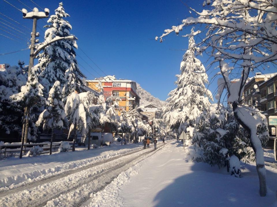 Araklı'da kar manzaraları