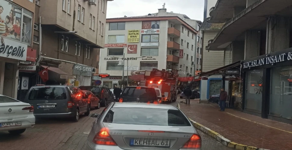 Araklı'da İtfaiye Aracının Zor Anları