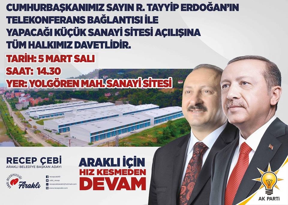 Cumhurbaşkanı Erdoğan Telekonferans ile Sanayi Sitesinin Açılışını Yapacak