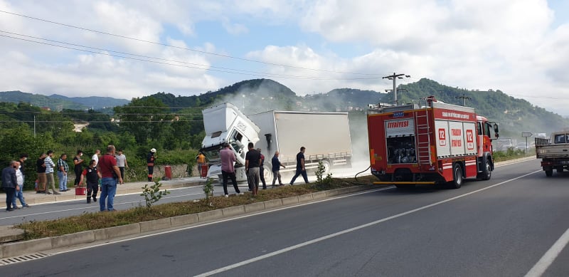 Araklı Karadere Yolunda Korku Dolu Anlar