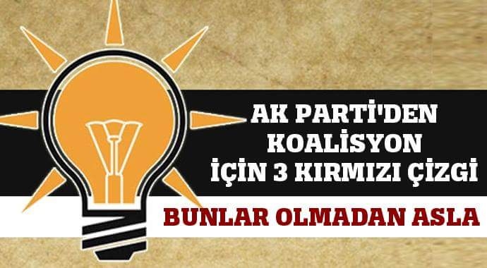 AK Parti\'den koalisyon için 3 kırmızı çizgi