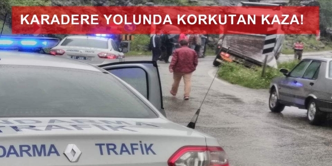 Araklı Karadere Yolunda Korkutan Kaza