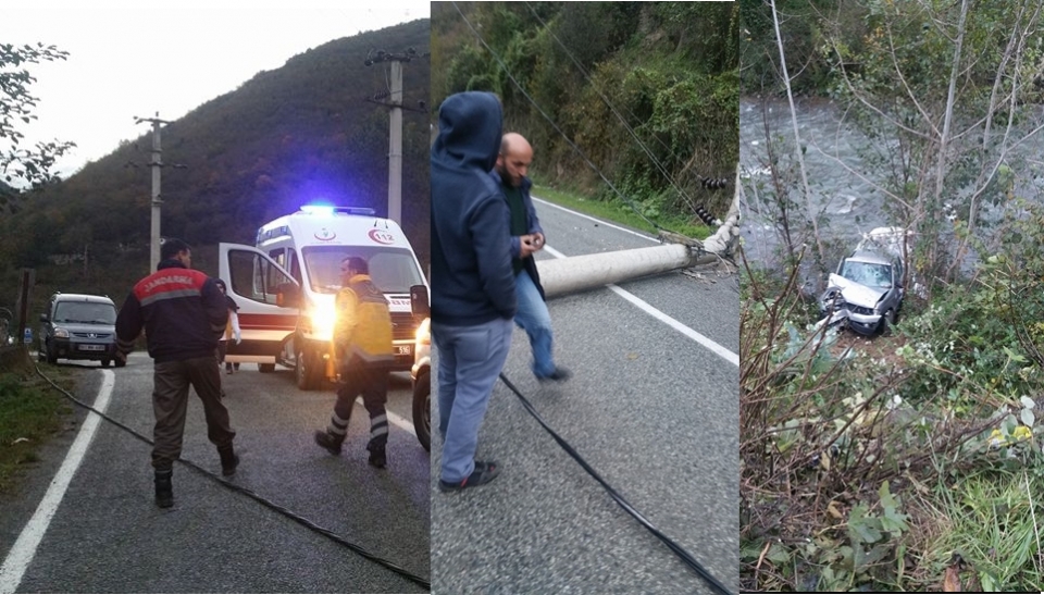 Araklı Karadere Yolunda Trafik Kazası