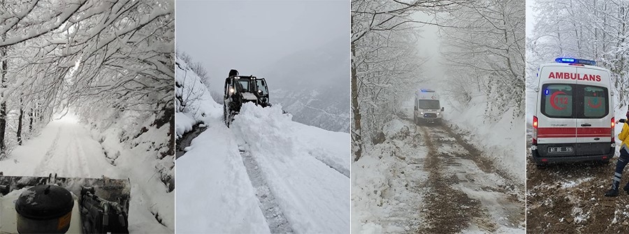 Araklı\'da Karla Mücadele Devam Ediyor