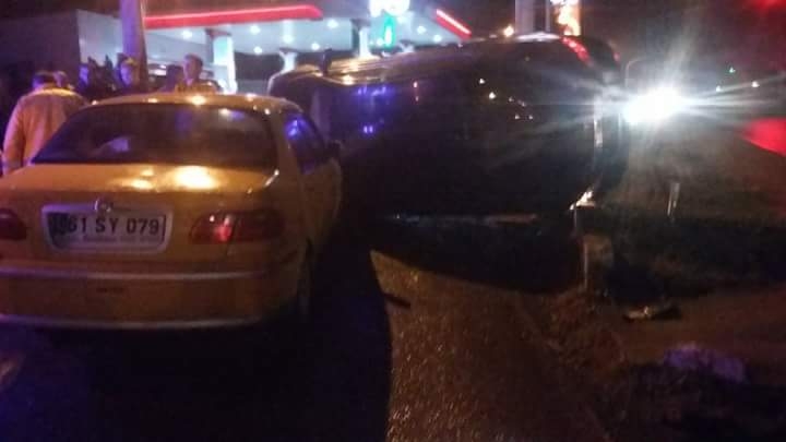 Gece Vakti Trafik Kazası Korkuttu