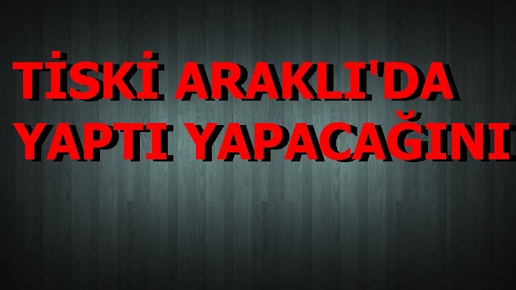 TİSKİ ARAKLI’DA TAPTI YAPACAĞINI