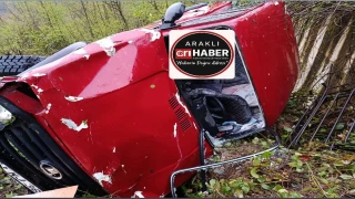 Araklı'da Korkutan Kaza Muhtar Ölümden Döndü