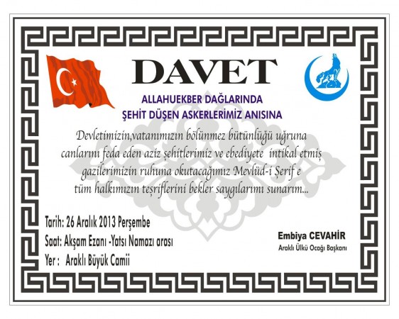 Sarıkamış Şehitleri İçin Mevlid Programı