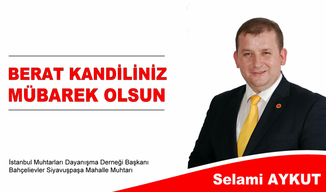 Selami Aykut’dan Beraat Kandili Tebrik Mesajı